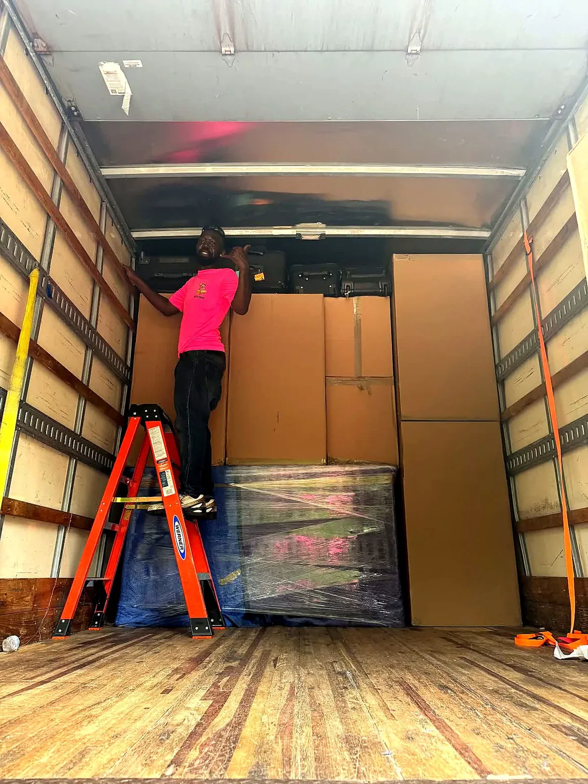 Packed boxes loaded on the truck