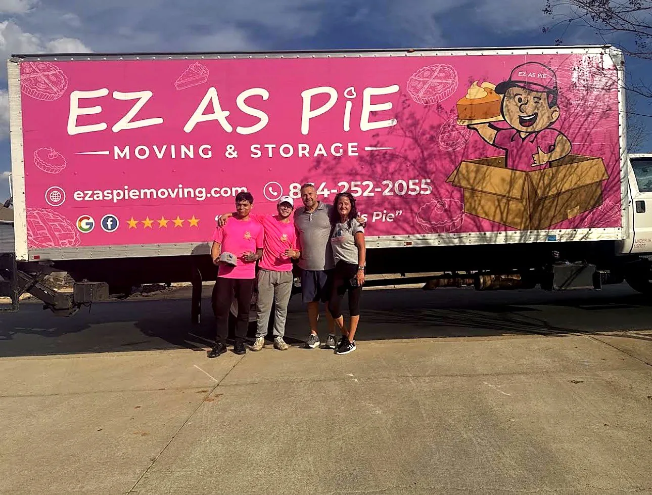 EZ As Pie crew with happy clients