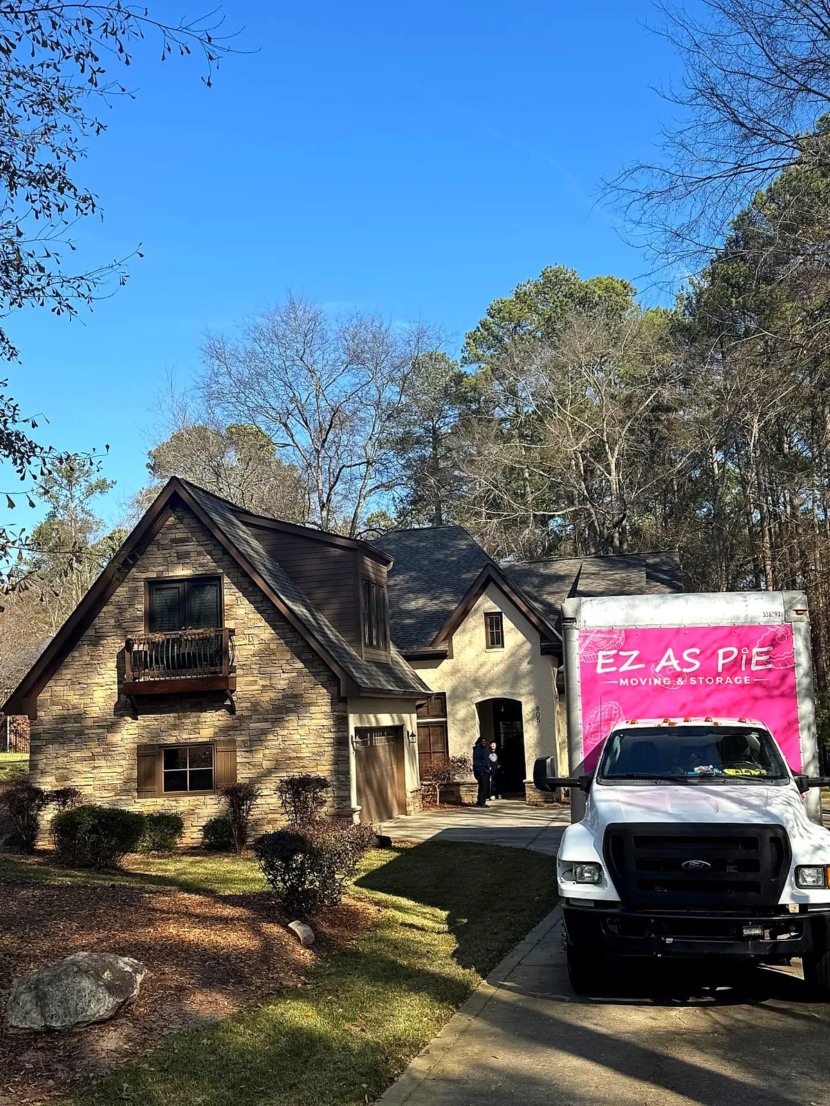 EZ As Pie truck at a stone home in the Upstate